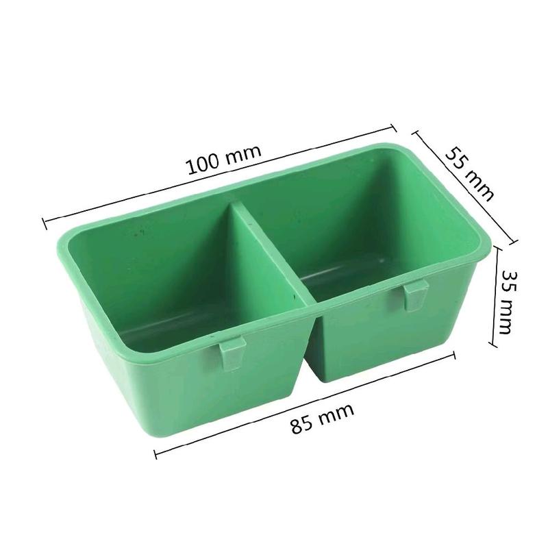 Khay thức ăn nhỏ 2 ngăn treo chuồng thú cưng 3