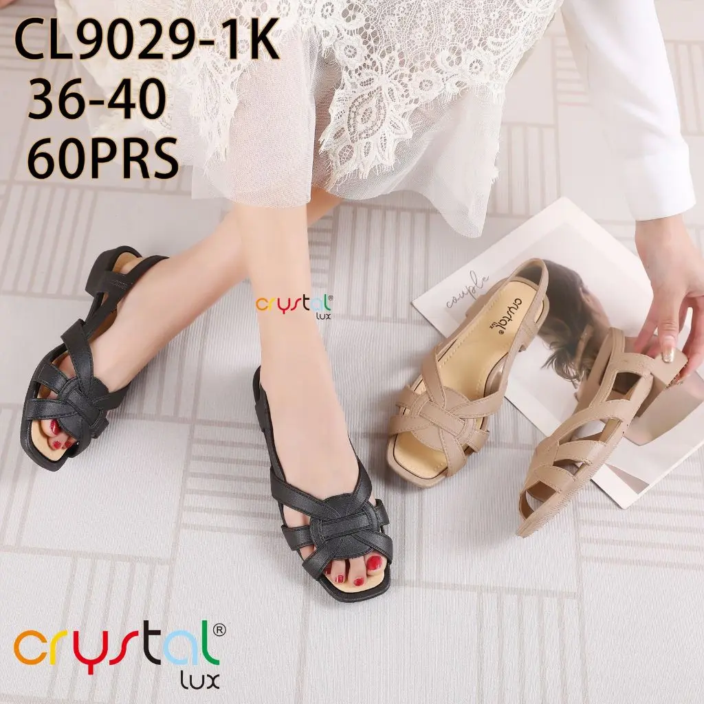 Sepatu Sandal Tali Wanita | Sandal Tali Gladiator Wedges Kotak | Sandal Jelly Korean Style | Slip On Tali Belakang |CL9029-1