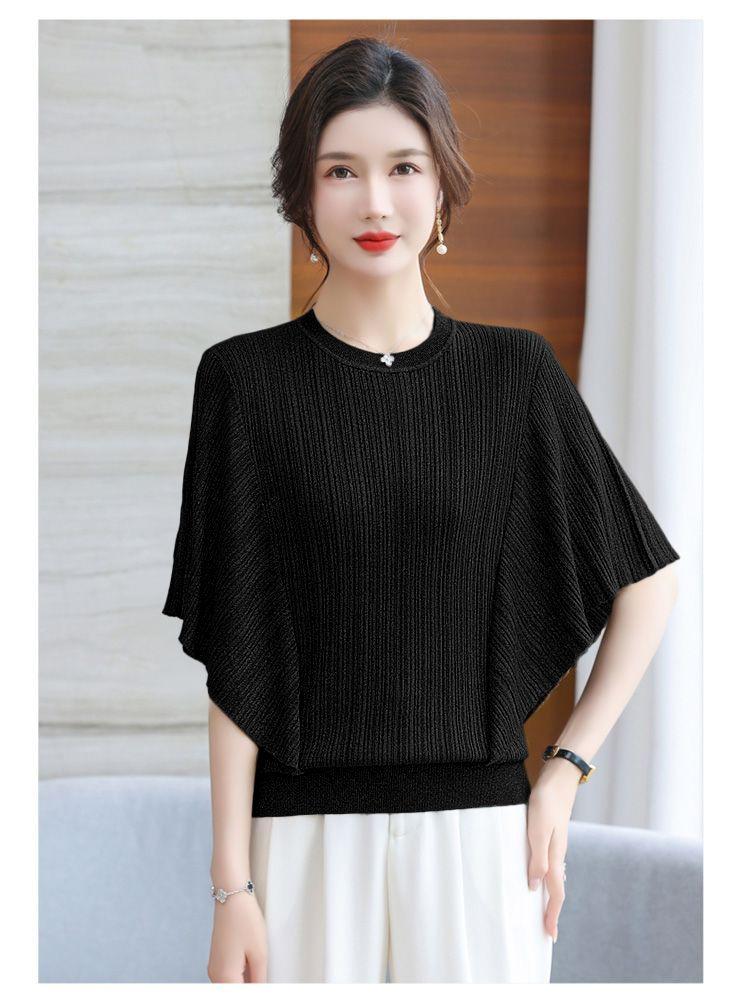 Product Introduction of Áo Phông Dáng Rộng Cho Nữ, Ngoại Cỡ, Áo Cánh Dơi, Làm Bằng Lụa Lạnh, ngắn Tay, Áo Thường Ngày Thích Hợp Cho Mùa Hè, Áo Cánh Mỏng, Quần Áo Nữ 9