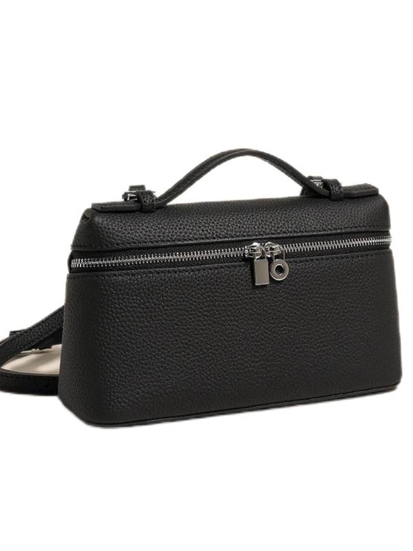 Women's Solid Color Zipper Crossbody Bag, Fashionable PU Leather Bag for Daily Used, Casual Trendy Versatile High-quality Daily Commuting Bag 3