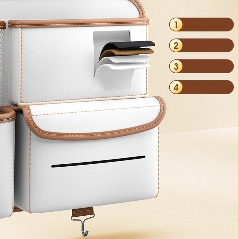Product Introduction of Car Seat Back Organizer, Durable Seat Back Storage Bag with Tissue Box Bag Hooks, Multi-functional Car Interior Accessories 8