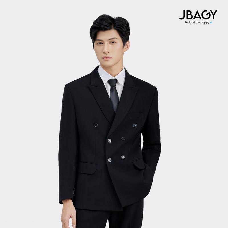 Áo Khoác Blazer Nam Jacket 6 cúc ve nhọn Peak Lapel có đệm vai ép mùng đứng form chất liệu Vitex - JK0104