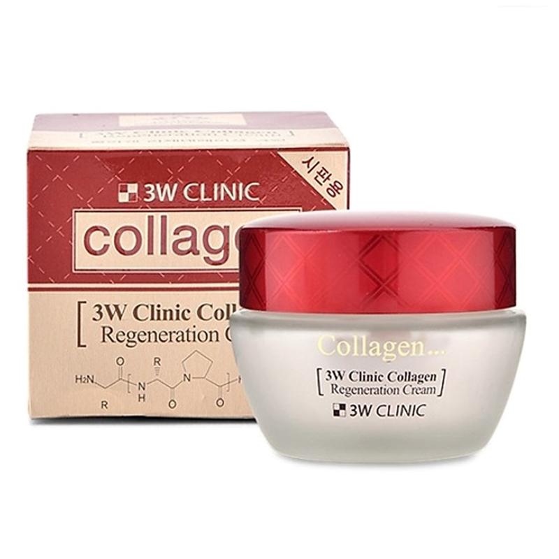 Kem Dưỡng Tái Tạo Da, Chống Lão Hóa 3W Clinic Collagen Regeneration Cream 60ml - Đỏ