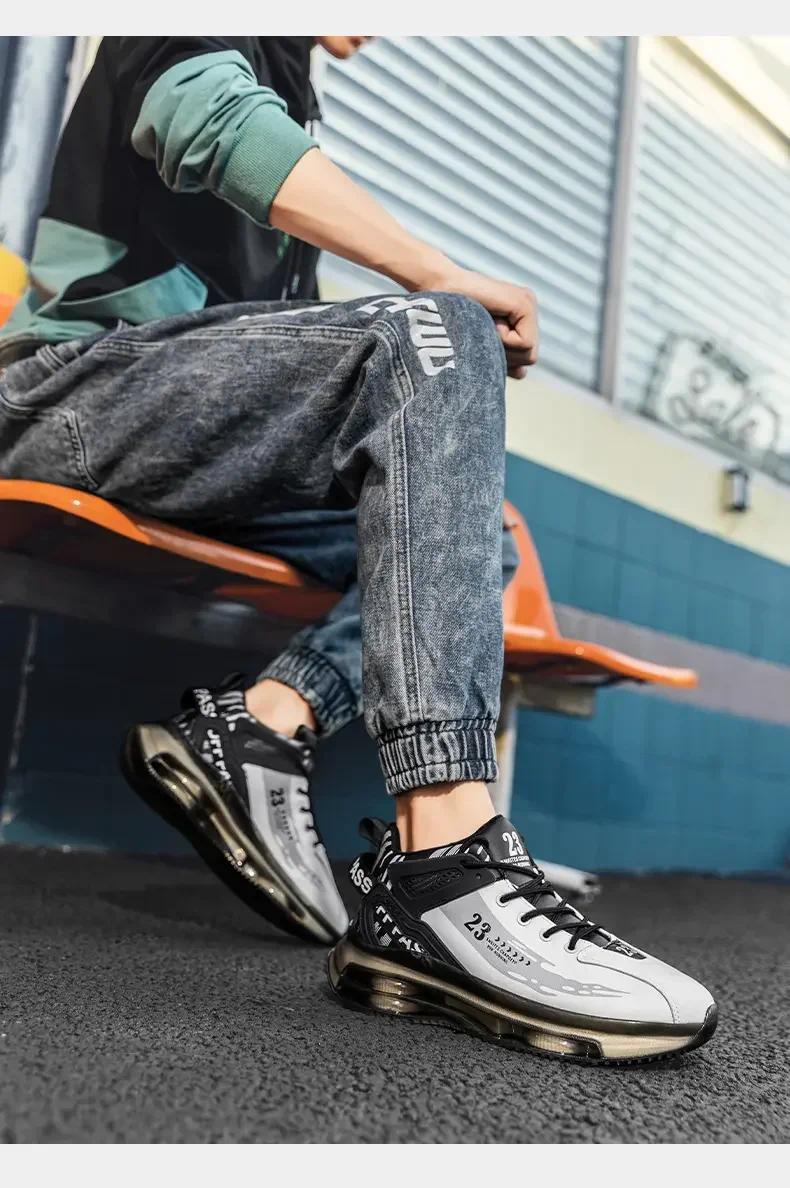 Product Introduction of Men's Sneakers New in High Top Running Shoes Golf Shoes Round Toe Platform Shoes Casual Fashion for Men Sneakers Waterproof 13