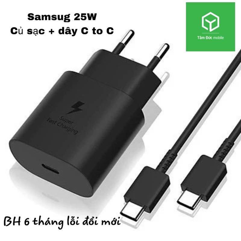 Bộ Sạc Nhanh Samsug 25W, Củ Sạc + Cáp C to C Cho Note 10,Note 20, A70, A71, A80, A90, S20, S20+ S20 Ultra... Phụ Kiện Bộ Sạc Nhanh Usb Type C Phone điện thoại