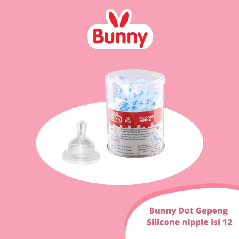 Lusty Bunny Silicone Nipple Reguler Bulat Gepeng Ecer - LustyBunny Dot Botol Susu Bayi S M L XL 0