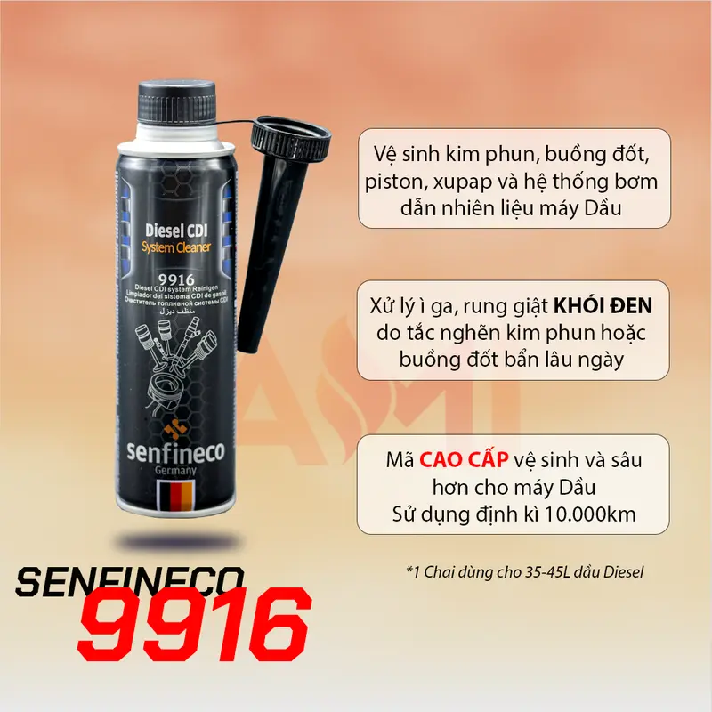 Senfineco 9916 Phụ gia vệ sinh hệ thống nhiên liệu cao cấp cho ô tô máy Dầu (300ml) 1