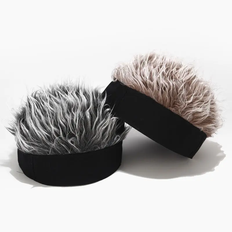Topi Wig Pria Topi Unik Wig Rambut Cosplay Topi Pria Wanita Rambut Palsu Topi Wig Rambut Korea Pendek Gaya Retro Hip-Hop 4