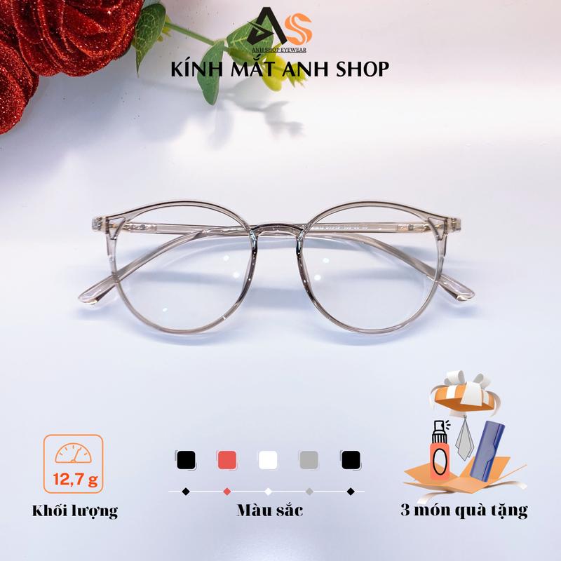 Kính tròn to nhựa dẻo thời trang nhẹ mảnh dễ đeo nhiều màu sắc 513A Mắt Kính Kính Mắt
