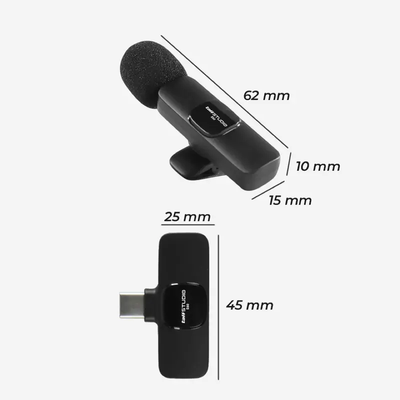 Mikrofon Wireless Lavalier Microphone USB Type C 2.4GHz - E60 5