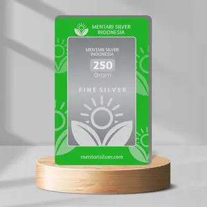 Fine Silver 999,5 gramasi 1 gram sampai dengan gramasi 250 gram , bersertifikat dan berkualitas, untuk koleksi dan investasi - 100 gr - 250 gr - 250 gr