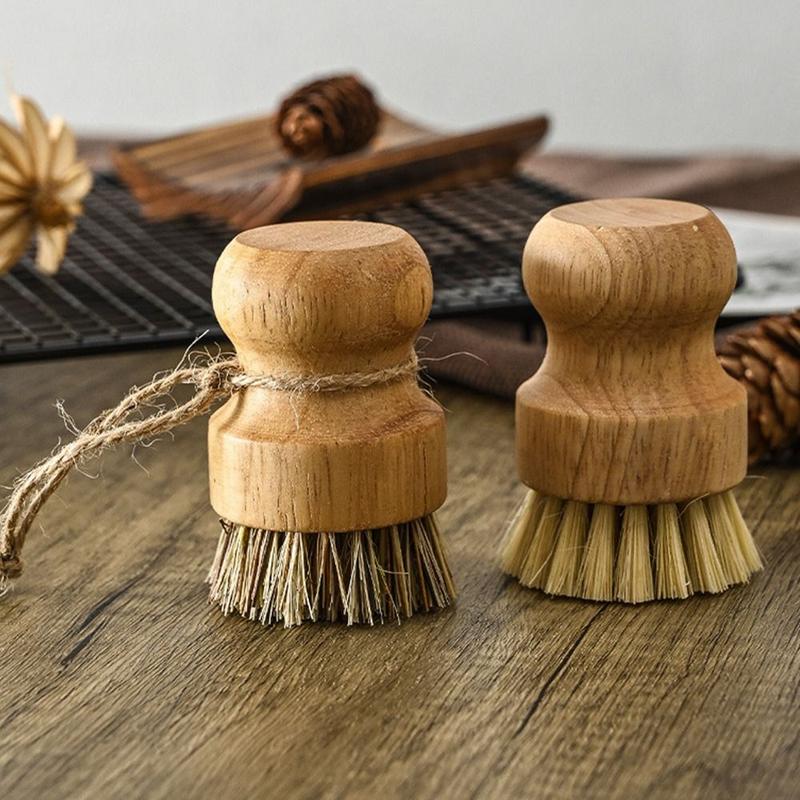 haesdo Household Pot Pan Scrubber Cleaner Rust Pot Net Brus Palm Pot Brush Dish Washing Brush Bamboo Dish Scrub Brushes 7