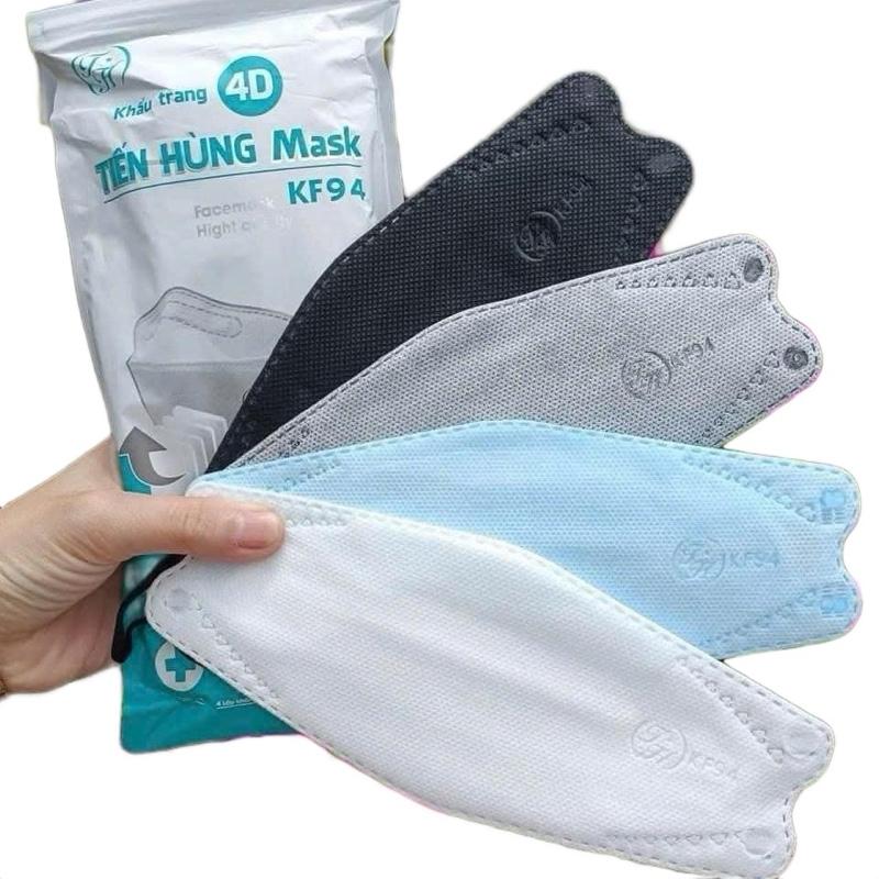 100 CÁI KHẨU TRANG 4D KF94 TIẾN HÙNG 4 LỚP KHÁNG KHUẨN CAO CẤP