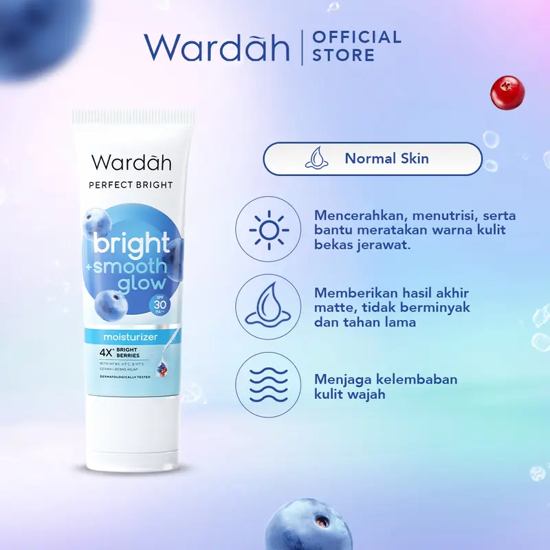 WARDAH Perfect Bright Moisturizer Bright + Smooth Glow SPF 30 PA+++ 20 ml - Pelembab untuk Kulit Glowing - Mencerahkan, Melembabkan, Melembutkan, dan Melindungi Kulit - Skincare 1