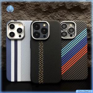 Ốp Điện Thoại Từ Tính, Siêu Mỏng, Thiết Kế Kẻ Sọc Màu Tương Phản, Dành Cho iPhone 16, 12, 13, 14, 15 Pro Max, 16ProMax, 16Plus, Ốp Cứng, Chống Sốc, Tương Thích Với MagSafe