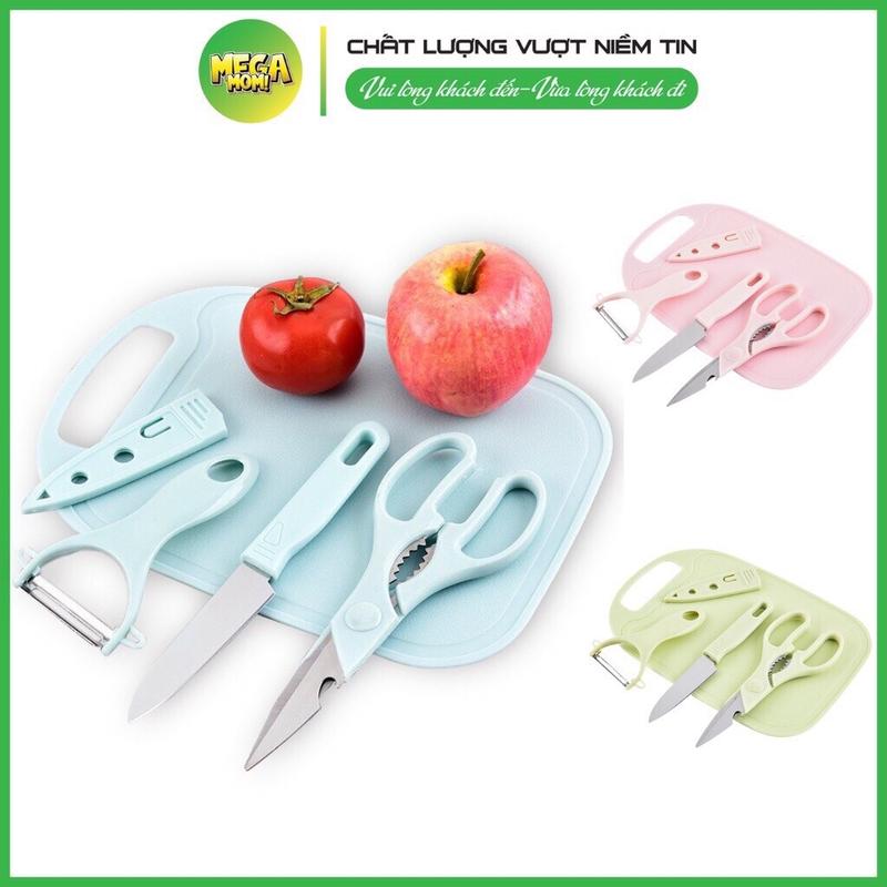 Bộ Dao Thớt Kéo Nạo Nhiều Màu An Toàn Cho BéFreeship 5