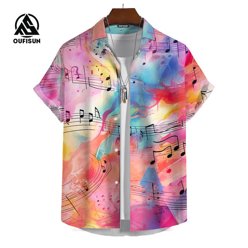 Product Introduction of เสื้อยืดลายกราฟฟิตี้ผู้ชาย เสื้อเชิ้ตแขนสั้น เสื้อเชิ้ตแขนสั้นโอเวอร์ไซส์ เสื้อเชิ้ตลำลองผู้ชาย Man Clothing 1