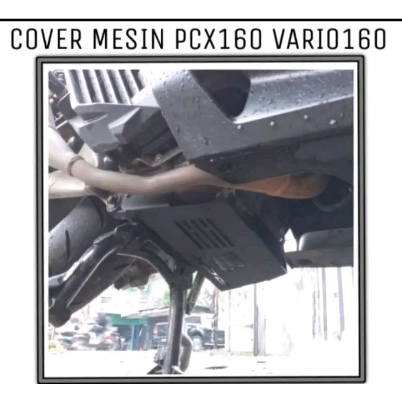 cover pelindung mesin bawah motor pcx adv vario 160 engein guard hinda silver hitam 2