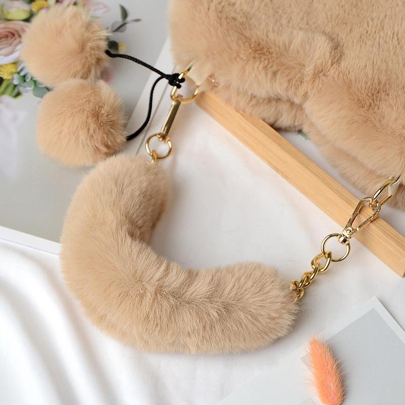 Product Introduction of Women Messenger Bag Cute Heart Shaped Shoulder Bag Fluffy Chain Soft Fashion Crossbody Handbag 26