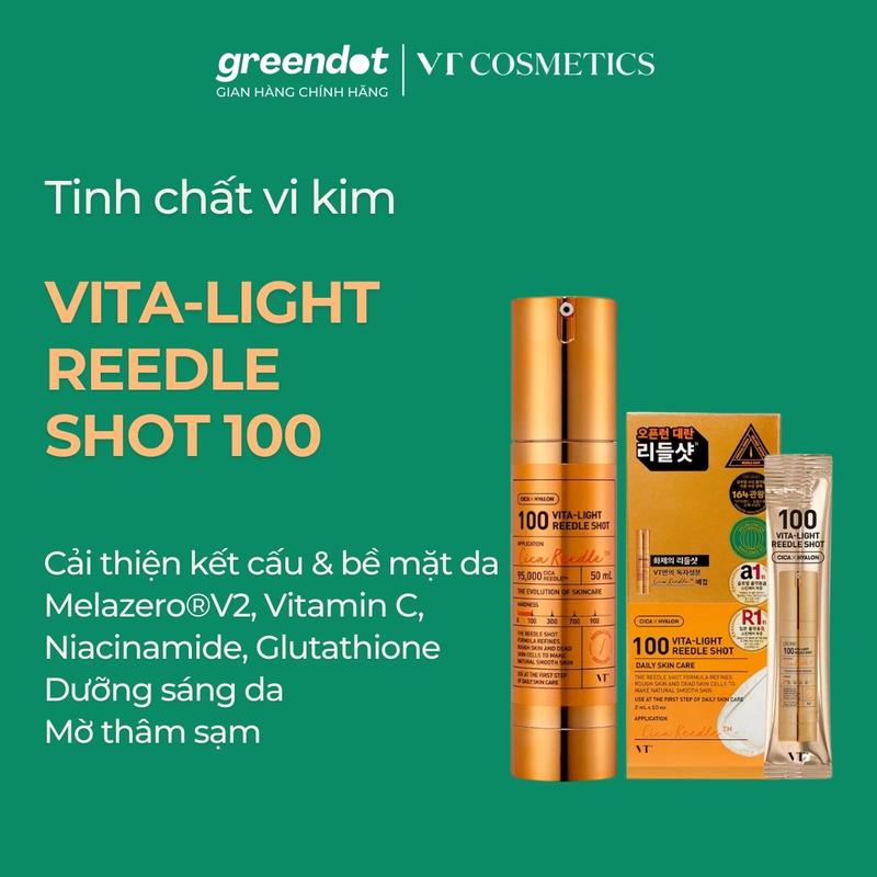 Tinh chất vi kim dưỡng sáng VT COSMETICS VITA-LIGHT Reedle Shot 100