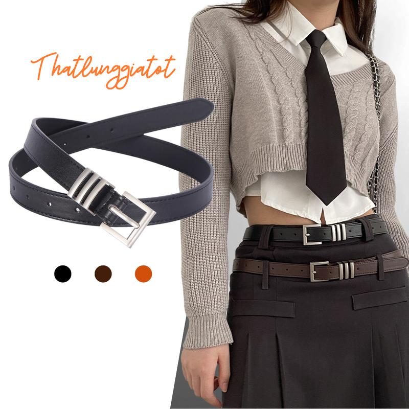 Thắt lưng nam nữ 3 đai Ulzzang thời trang Hàn Quốc bản nhỏ 2.3cm TL123 - Thắt Lưng Giá Tốt