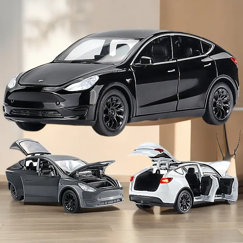 1:32 Tesla Model Y Diecast Car Collectible with Sound and Light.d