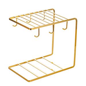 Giá Để Cốc, Giá Để Cốc Nước, Giá Để Cốc Trong Phòng Khách, Giá Để Cốc Thoát Nước, Màu Vàng Kim, Nghệ Thuật Sắt Mới, Giá Để Cốc Hai Lớp, Giá Để Cốc Ngược, [Nam Q]