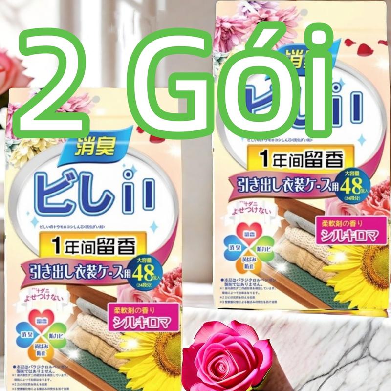 Gói thơm hút ẩm, gói hạt silica hút ẩm, hút nước chống ẩm, chống ẩm mốc ( Túi 48 gói)