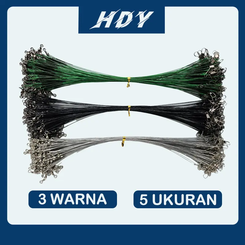 HDY Leader Pancing Nikelin Panjang Kawat Pancing dgn Kili Kili 10cm 15cm 20cm 25cm 30cm 35cm