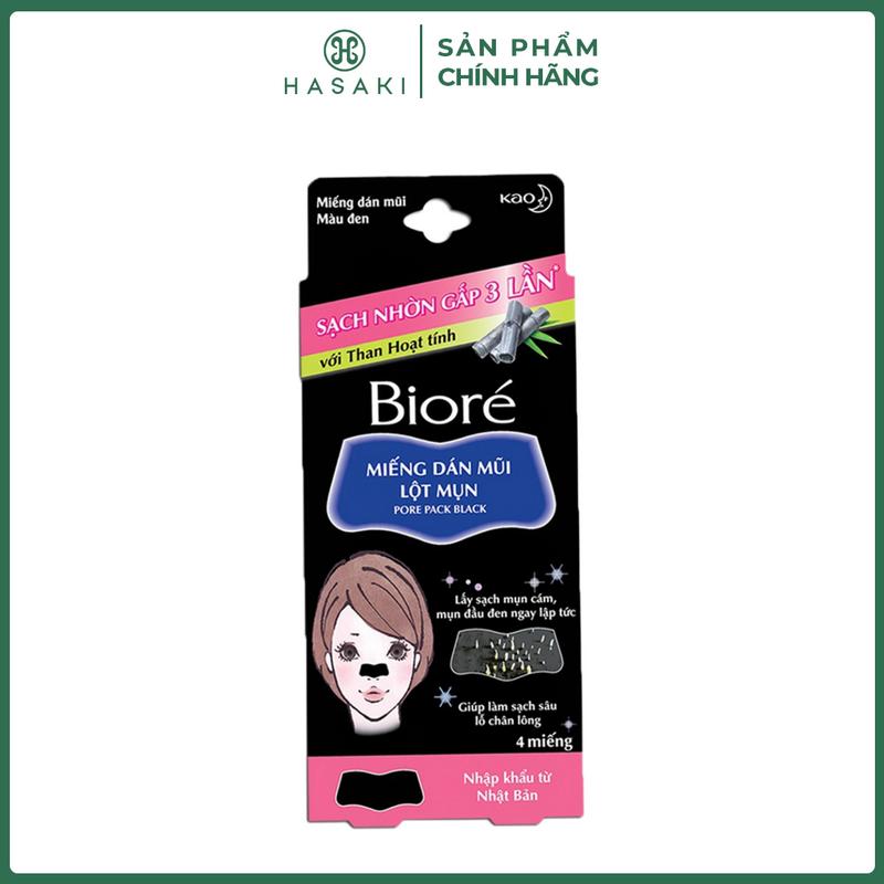 Miếng Dán Mũi Lột Mụn Bioré Than Hoạt Tính (4 Miếng) | HASAKI BEAUTY