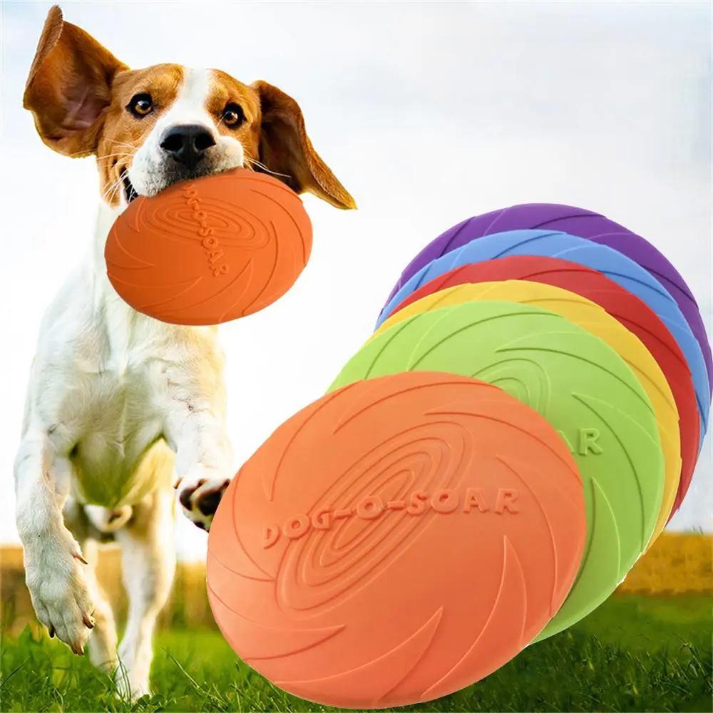 Dog Flying Disc, 1 Count Pet Puppy Outdoor Sports Game Training Interactive Toy, Bite Resistant Dogs Chew Flying Disc