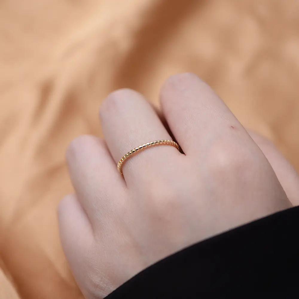 ins 925 Sterling silver 18K gold plated women Ring Wedding plain circle rings