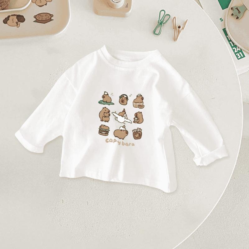 Áo thun dài tay CAPYBARA bé trai, bé gái Elio từ 7kg đến 22kg ADKB32 Cotton
