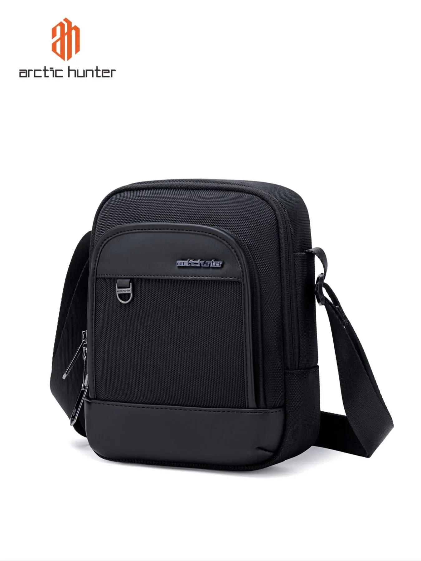 Men's Business Solid Color Zipper Shoulder Bag, Fashionable Waterproof Crossbody Bag for Daily Life, Casual Trendy Versatile High-quality Daily Commuting Bag