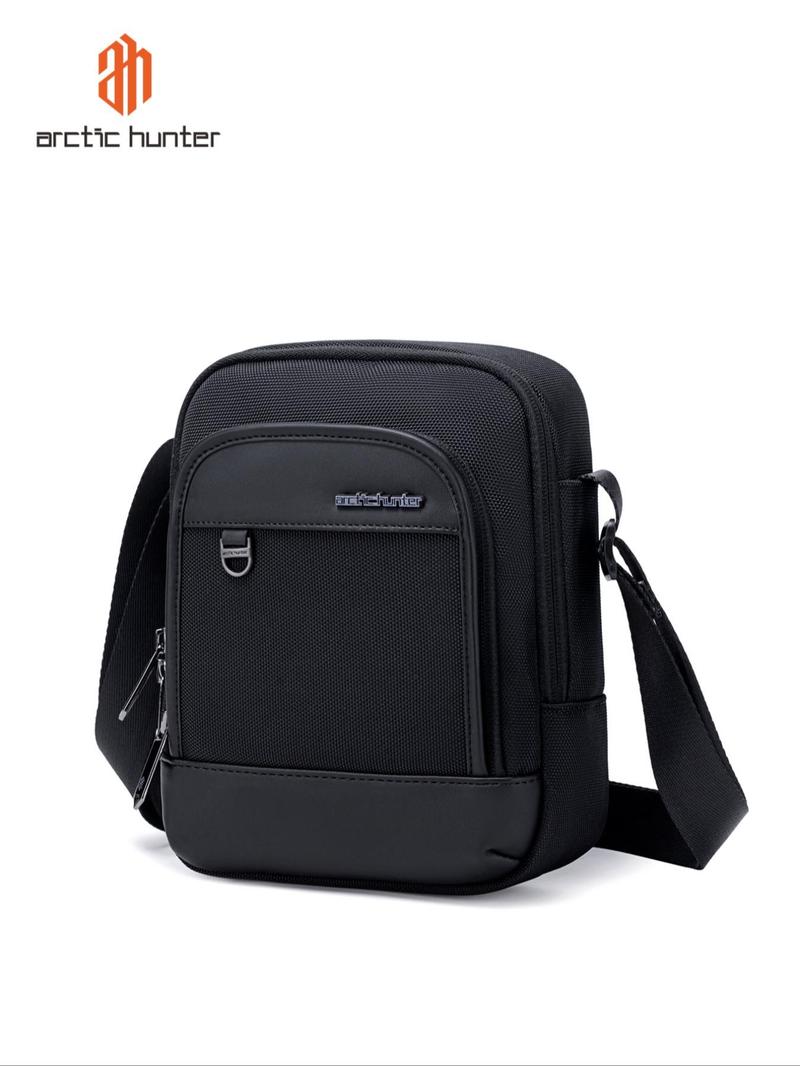 Product Introduction of Men's Business Solid Color Zipper Shoulder Bag, Fashionable Waterproof Crossbody Bag for Daily Life, Casual Trendy Versatile High-quality Daily Commuting Bag 0