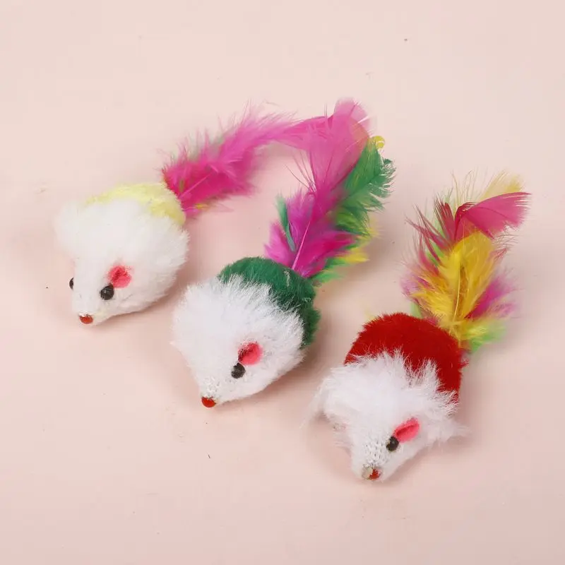 Cat toys, simulated mice, funny cats, fake mice, feather mice, kittens self-hilarious plush mouse pets, cat toys