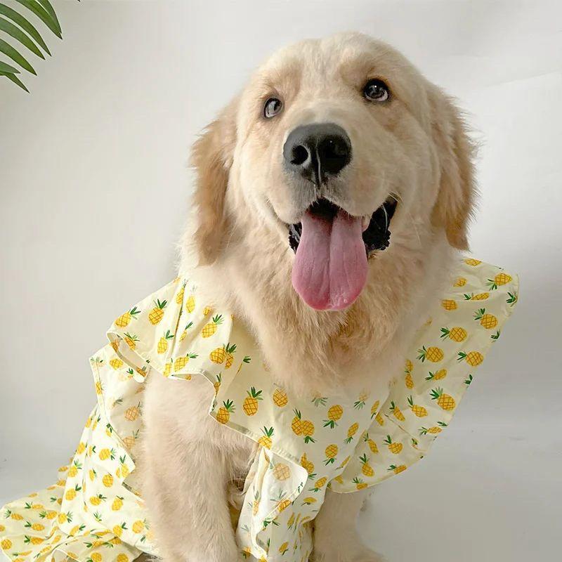 Product Introduction of Pet Dog Clothes Dog Labrador Samoye Skirt Golden Retriever Border Animal Vest Medium and Large Dog Vest 7