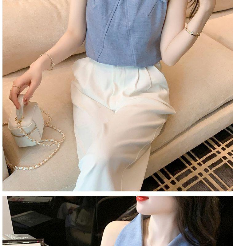 Product Introduction of Áo Sơ Mi Nữ, Trễ Vai Và Không Tay, Cao Cấp, Có Ve Áo, Phong Cách Nữ Thần, Sang Trọng Và Sang Trọng, Thích Hợp Cho Mùa Hè, Áo Phối Kiểu 2024 20