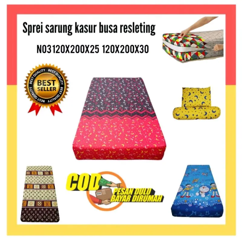 Sarung Kasur Busa Realeting no3 120x200x15 120x200x20 120x200x25 120x200x30