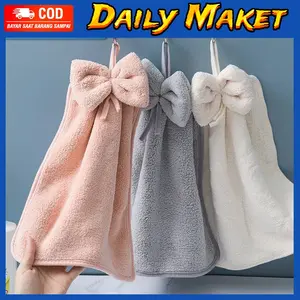 Lap Tangan Gantung Dapur Kain Lap Wastafel Lucu Hand Drying Towel Microfiber Kamar Mandi