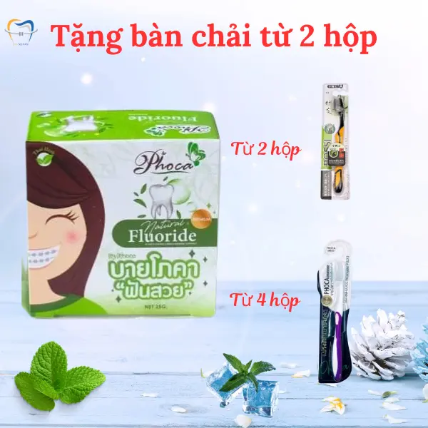 Kem Đánh Răng Phoca, By Phoca, chuyên cho niềng răng Thái Lan, trắng răng, thơm miệng với Fluor  nature tự nhiên 1