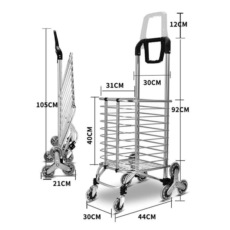 Product Introduction of Portable Shopping Cart Grocery Big Capacity Aluminium Alloy Luggage Trolleys Hand Trucks for Outdoor Office Home Beach 0