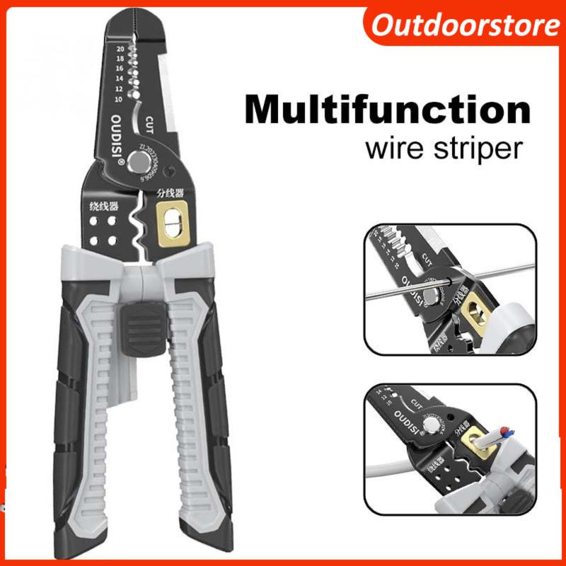 Dụng cụ chuyên dụng tuốt dây điện Kìm tuốt dây điện 4mm bằng thép gió HSS lò xo ẩn đa năng 10 trong 1 Tay cầm bọc PVC, thoải mái khi cầm, thích hợp sử dụng lâu dài.