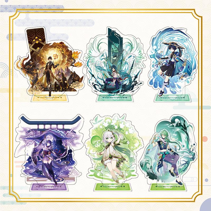 Mô hình Standee Mica Arcrylic nhân vật Genshin Impact 15cm Zhongli Xiao Lôi Thần Nahida Kazuha Yae Ayaka Hutao Ganyu