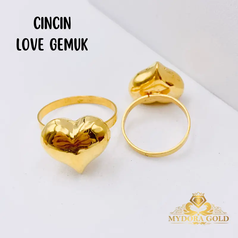MYDORA Cincin Love Gemuk | Emas 916/22K