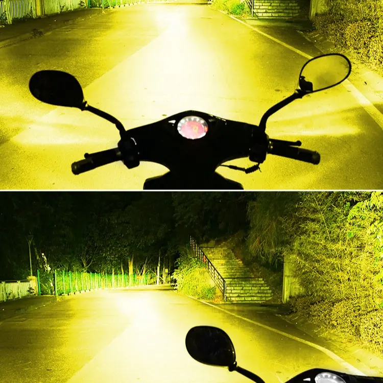 Đèn pha led ánh sáng vòm cót trắng pha vàng chân H4 dùng Yamaha PG 1 6