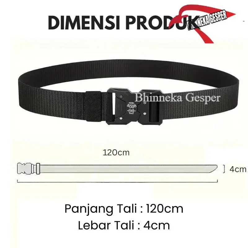 Ikat Pinggang Pria Anti Xray Tali Canvas Nilon Non-Metal Gesper Sabuk Cowok Tactical Military Belt T140 Hitam Hijau Laki Biru Coklat 3