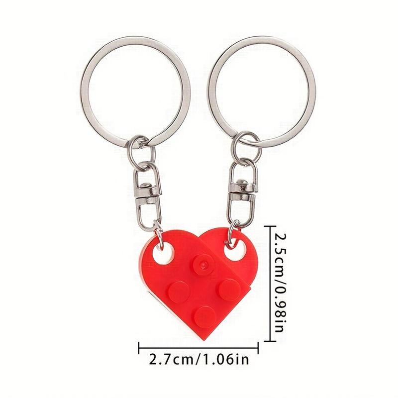 Heart Shaped Keychain, 1 Pair Heart Charm Metal Key Ring, Creative Keychain for Bag & Car, Ideal Friendship Gift 6