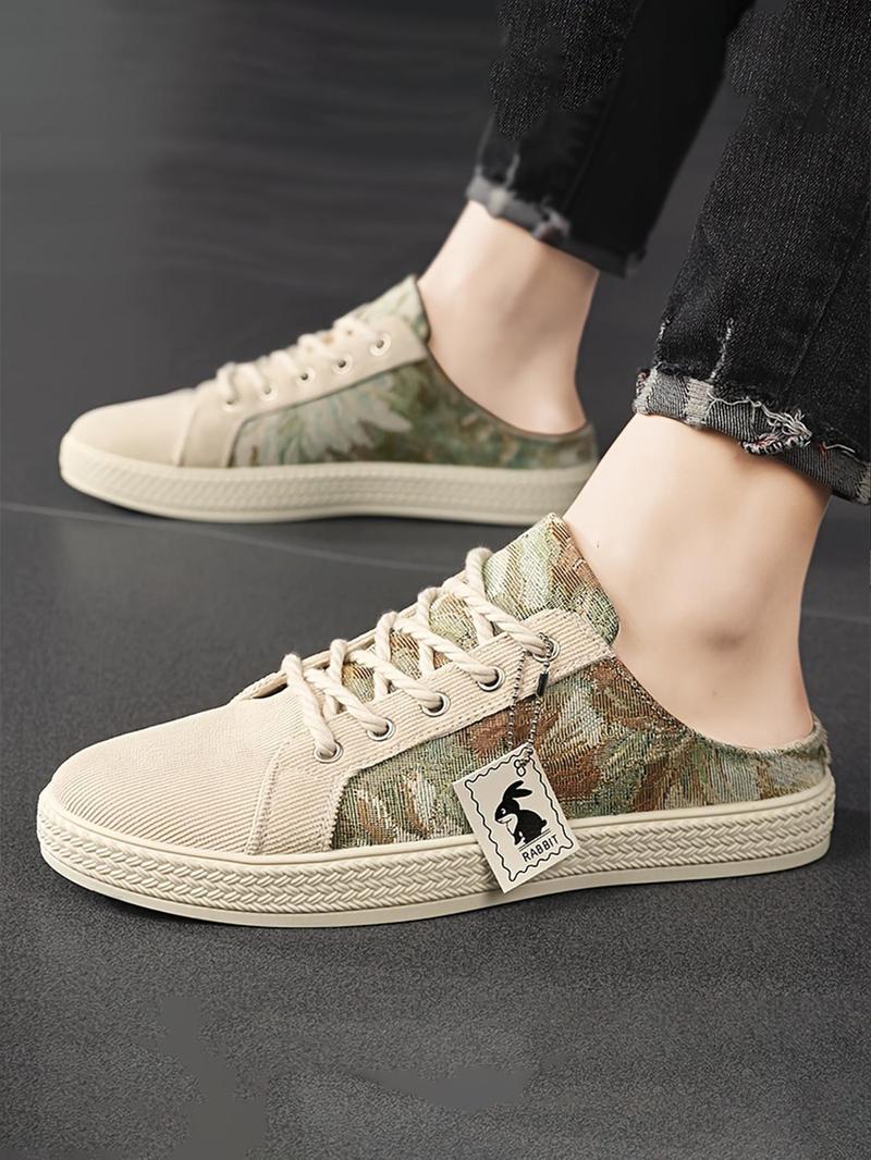 Product Introduction of Men's Patchwork Design Skateboarding Shoes, Sporty Comfortable Shoes for Daily Wear, Male All-match Round Toe Shoes for Daily Wear 9