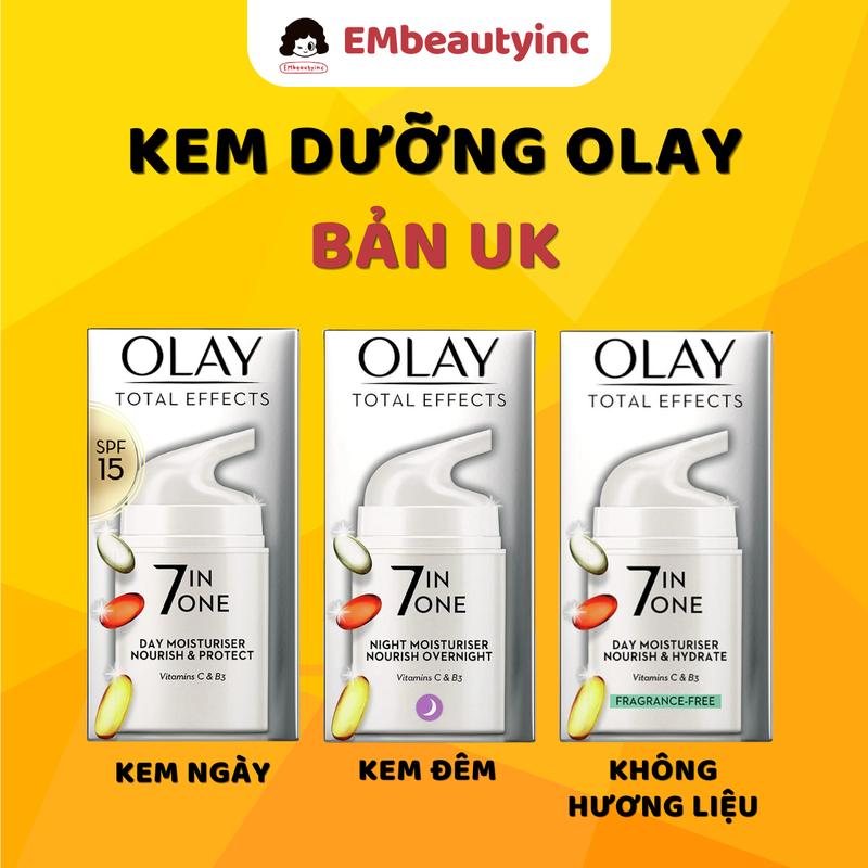 [50 ml] Kem Dưỡng OLAY Total Effects 7 in 1 Ngày và Đêm - Bản UK - Chăm Sóc Da, Làm Đẹp Da, Skincare